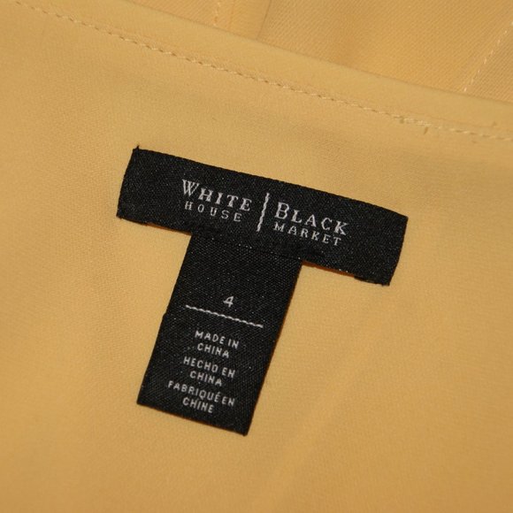 WHBM Maize Yellow Layered Split-Back Blouse sz 4 - Picture 7 of 13